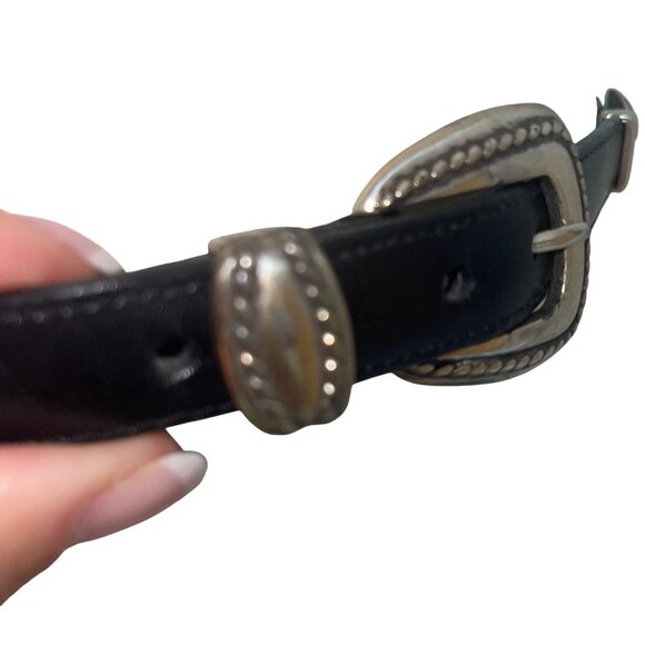 Brighton Vintage 1995 Womens Size S Black Tone Oval Metal Link Belt Casual main image 13